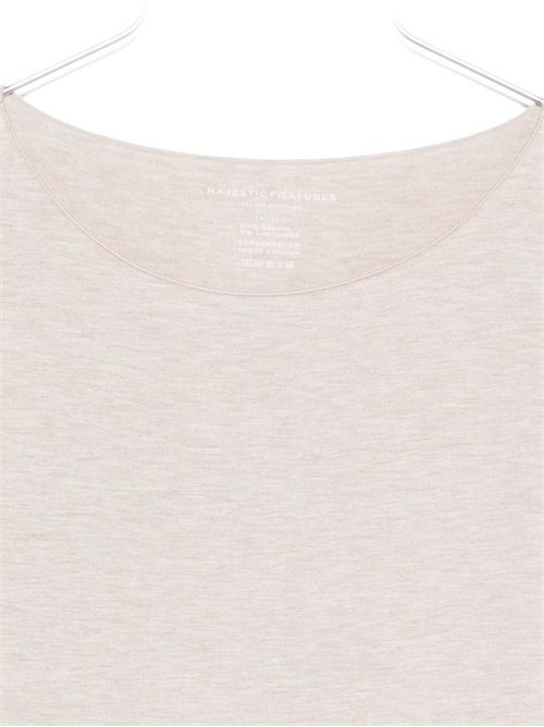 T-shirt donna manica lunga beige MAJESTIC FILATURES | M001FTS005386